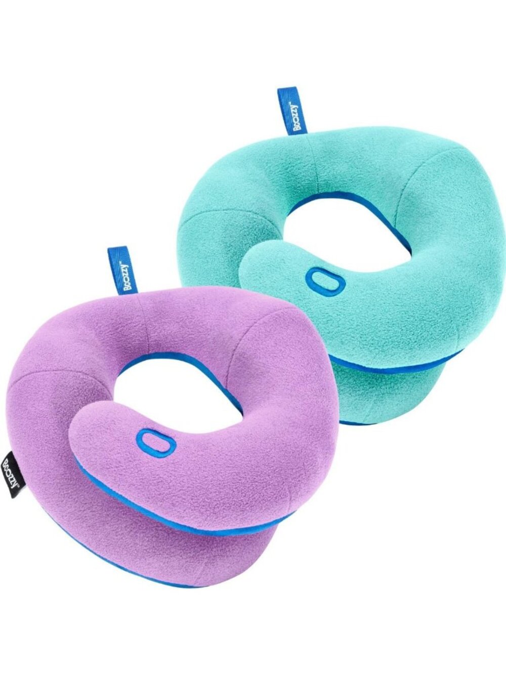 Cozy Kids Travel Neck Pillow Set - 2-Pack Small Light Purple & Blue, Double